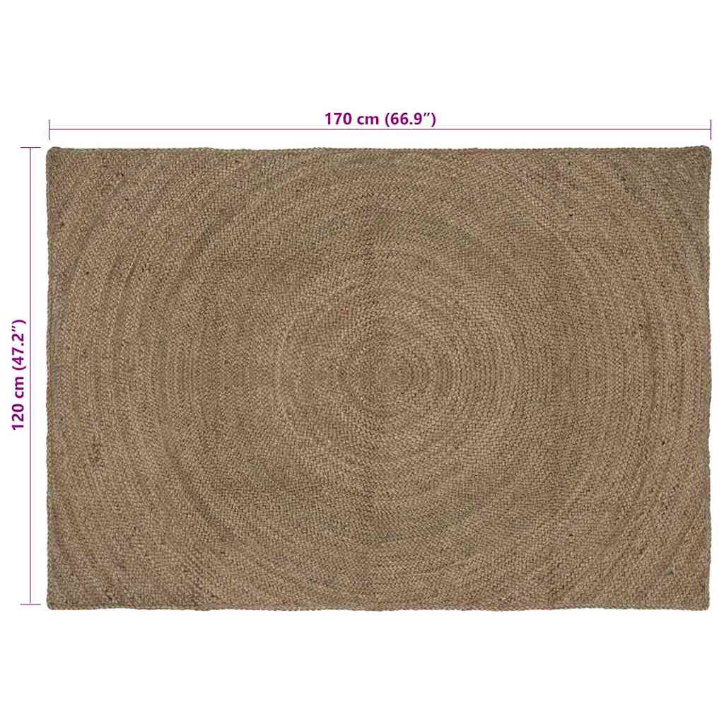 Vloerkleden Grijs 120 x 170 cm Jute