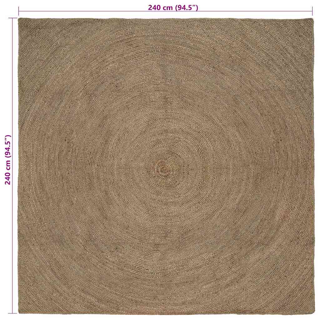 Vloerkleden Grijs 240 x 240 cm Jute