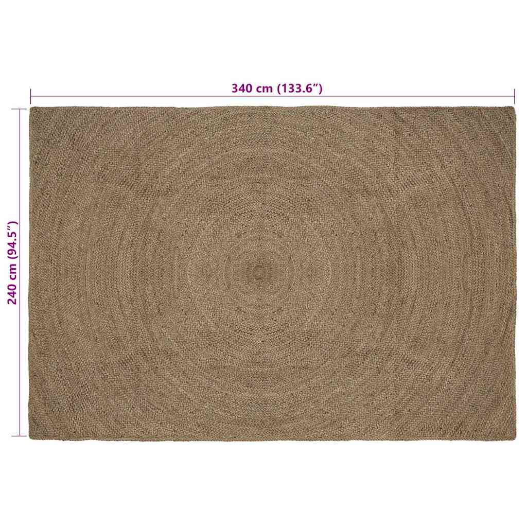 Vloerkleden Grijs 240 x 340 cm Jute