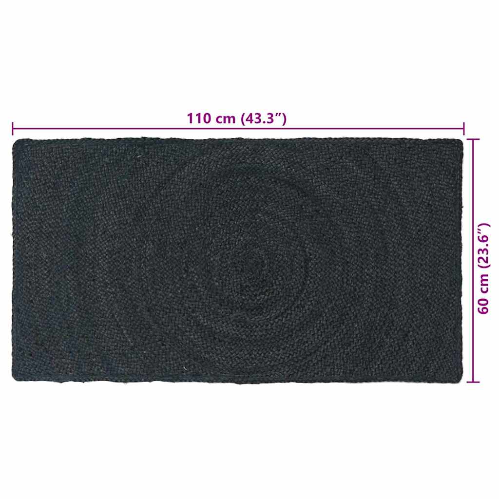 Vloerkleden Donkergrijs 60 x 110 cm Jute