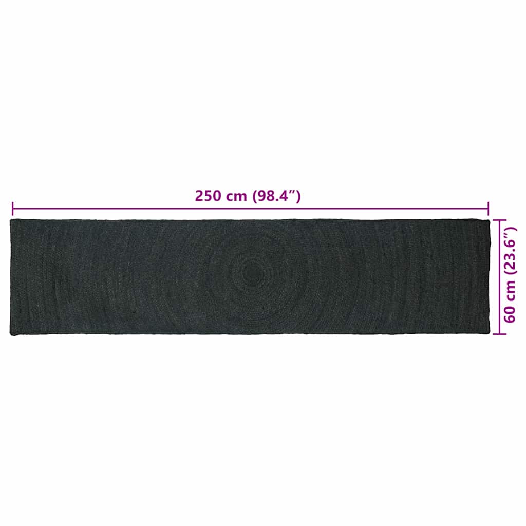 Vloerkleden Donkergrijs 60 x 250 cm Jute