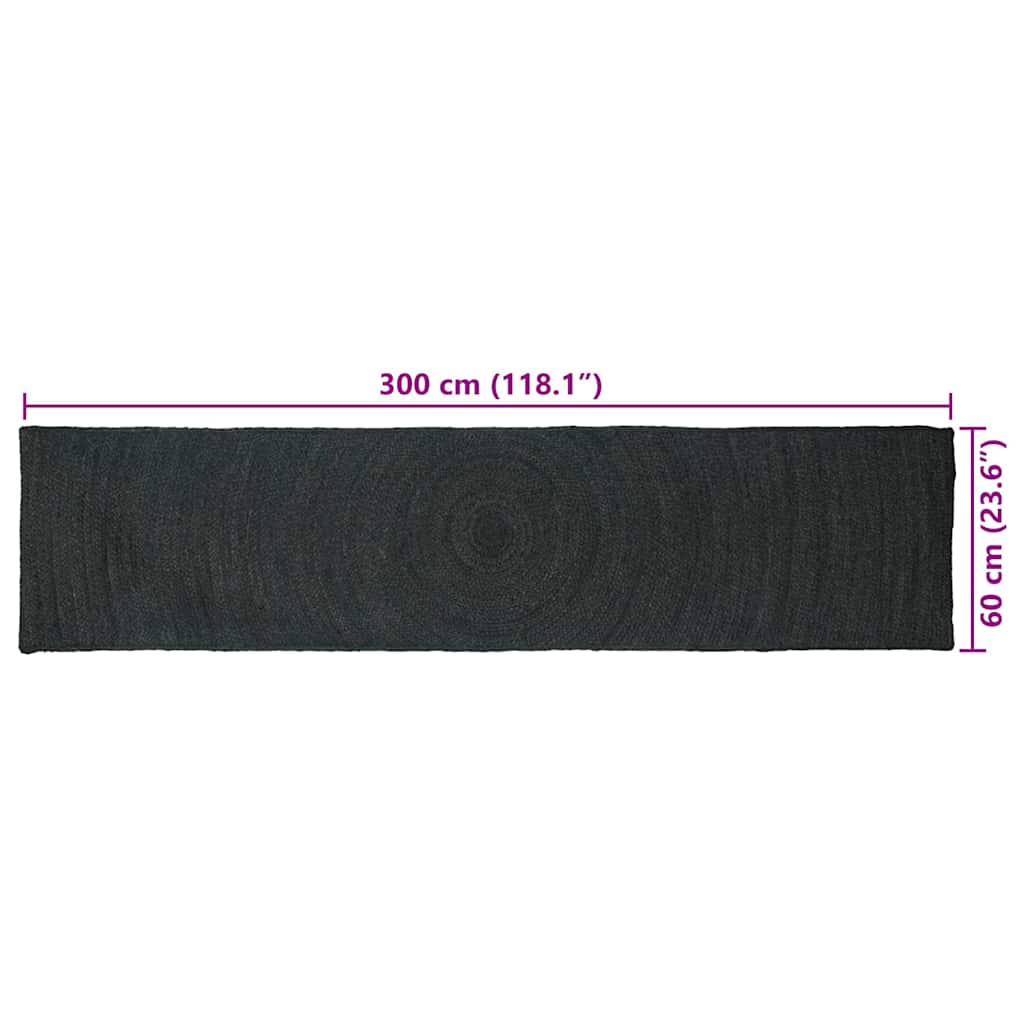 Vloerkleden Donkergrijs 60 x 300 cm Jute