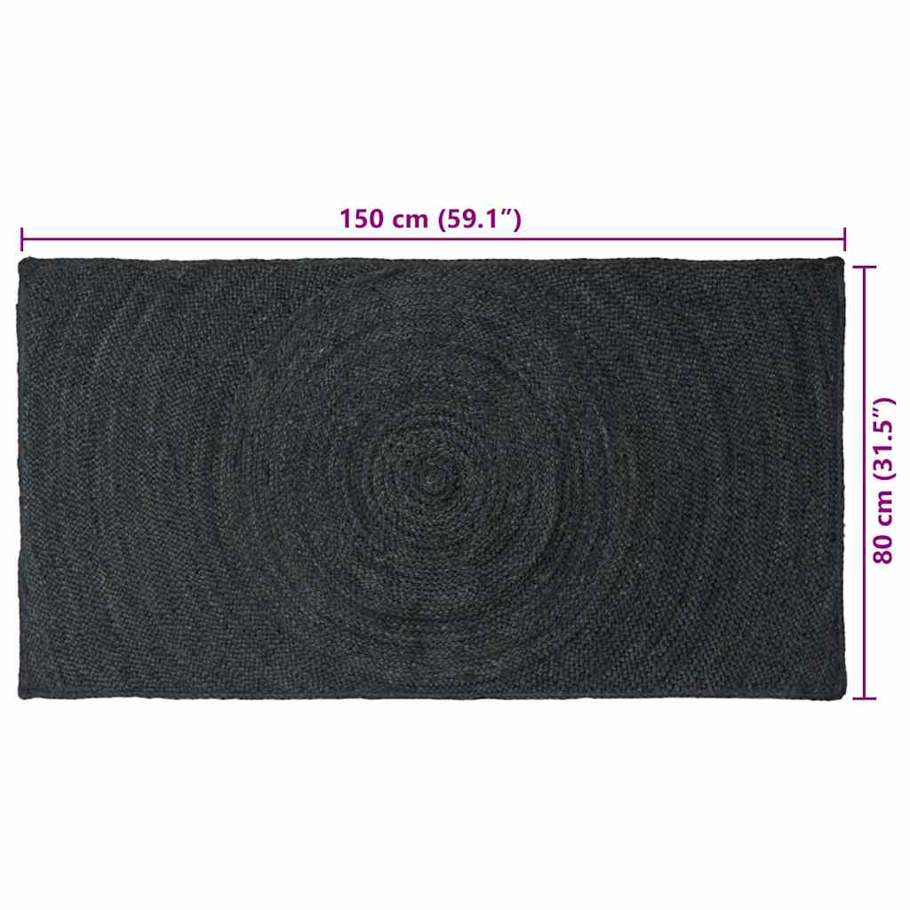 Vloerkleden Donkergrijs 80 x 150 cm Jute
