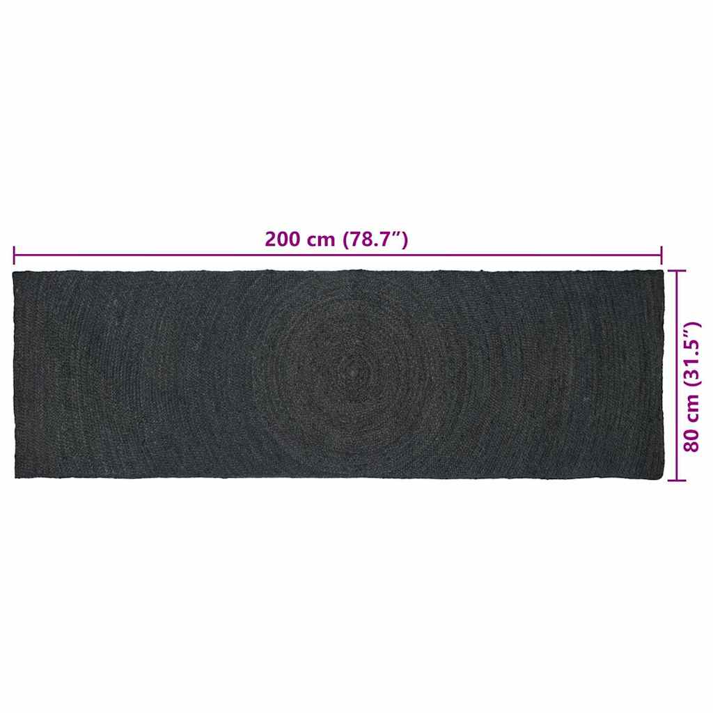 Vloerkleden Donkergrijs 80 x 200 cm Jute