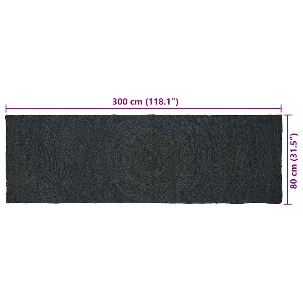 Vloerkleden Donkergrijs 80 x 300 cm Jute