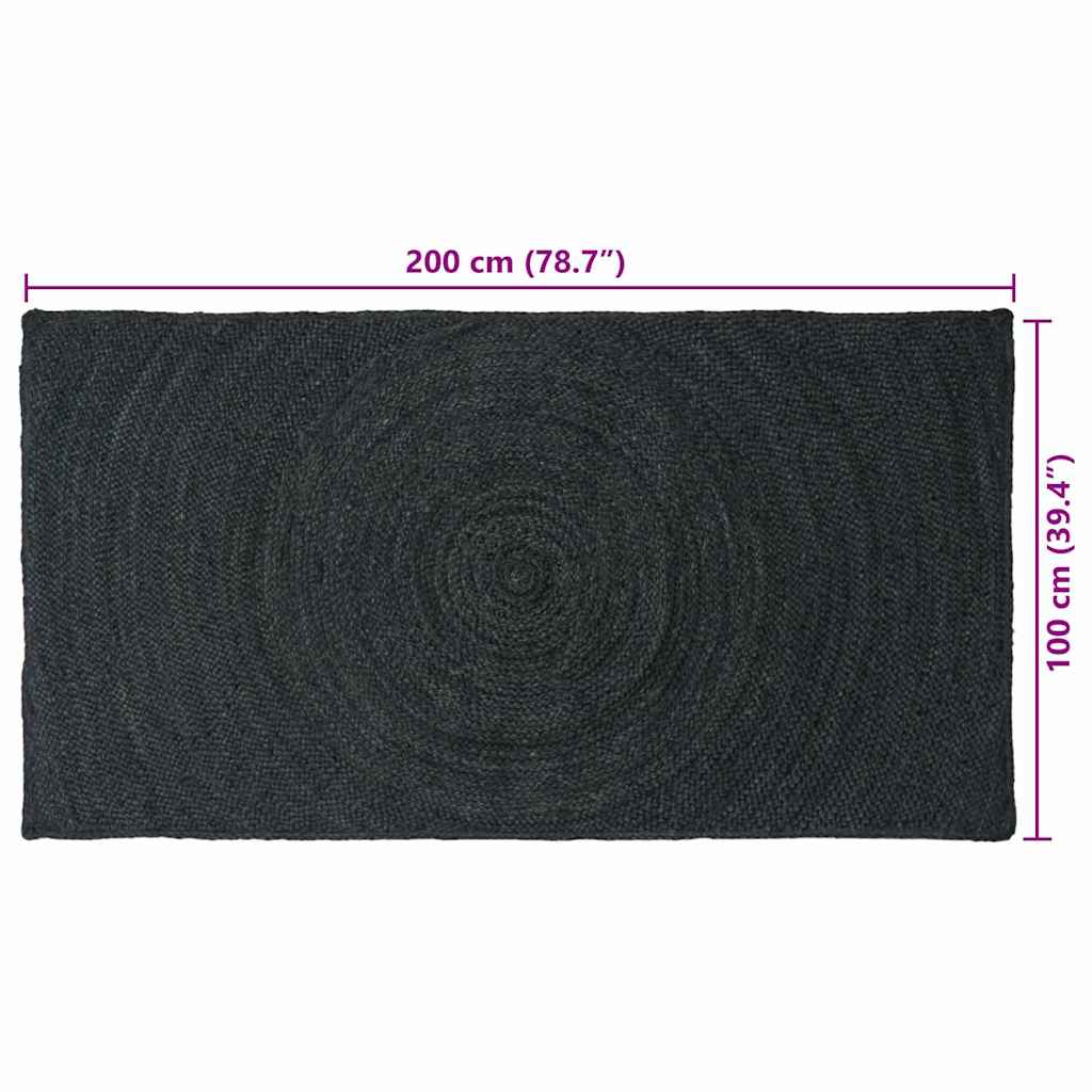 Vloerkleden Donkergrijs 100 x 200 cm Jute