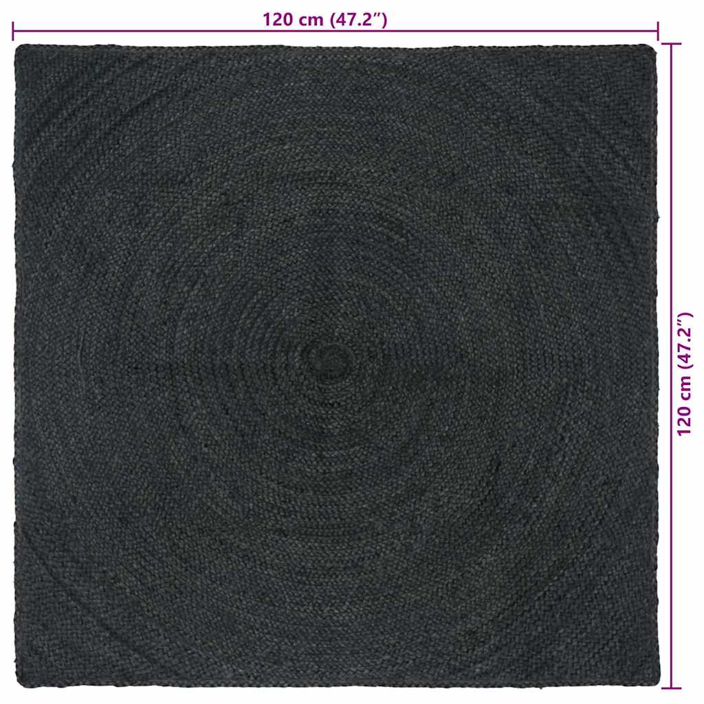 Vloerkleden Donkergrijs 120 x 120 cm Jute