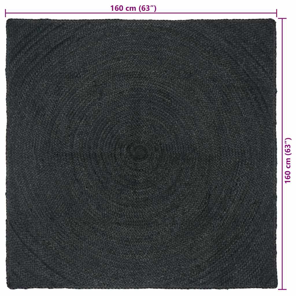 Vloerkleden Donkergrijs 160 x 160 cm Jute