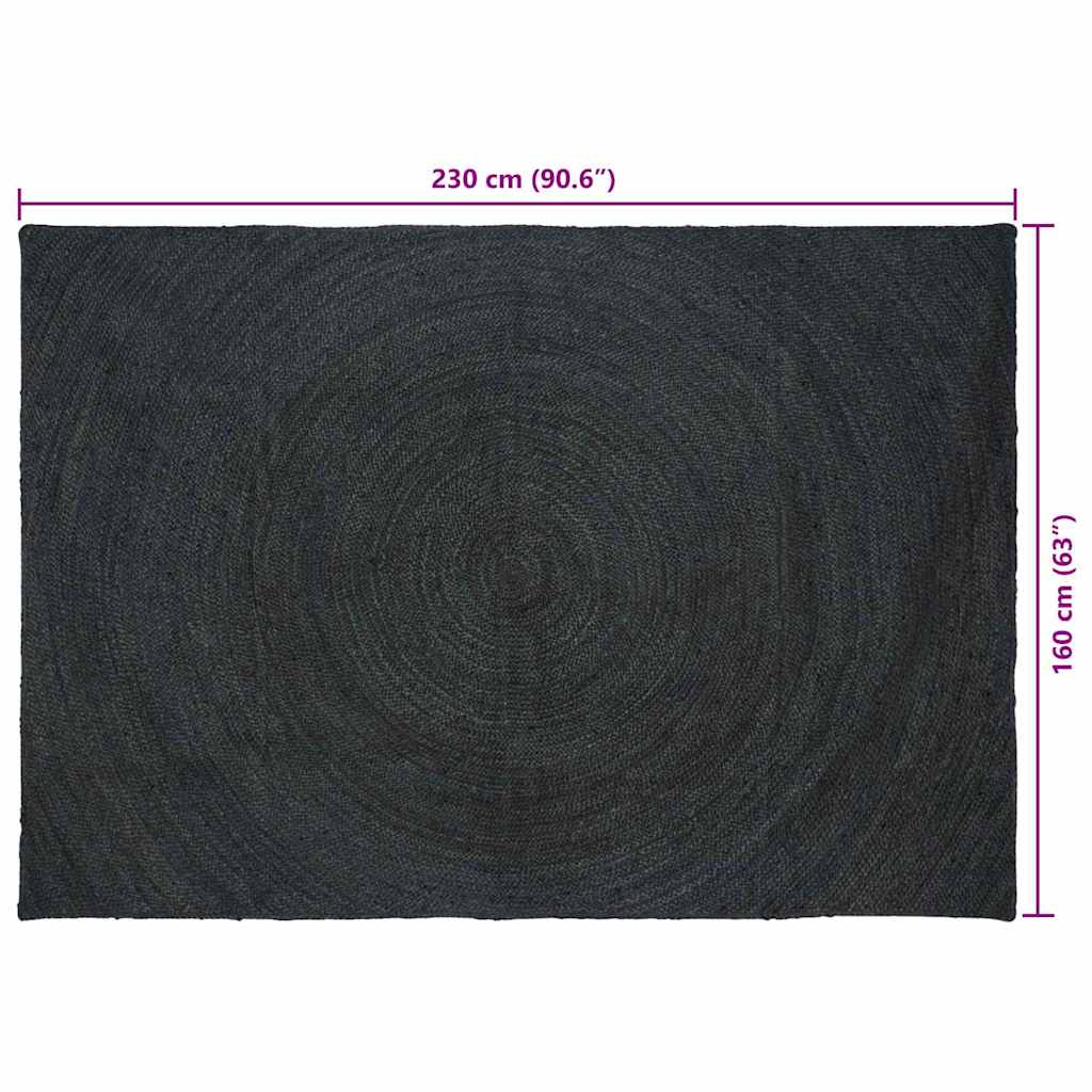 Vloerkleden Donkergrijs 160 x 230 cm Jute
