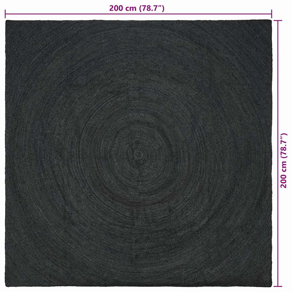 Vloerkleden Donkergrijs 200 x 200 cm Jute