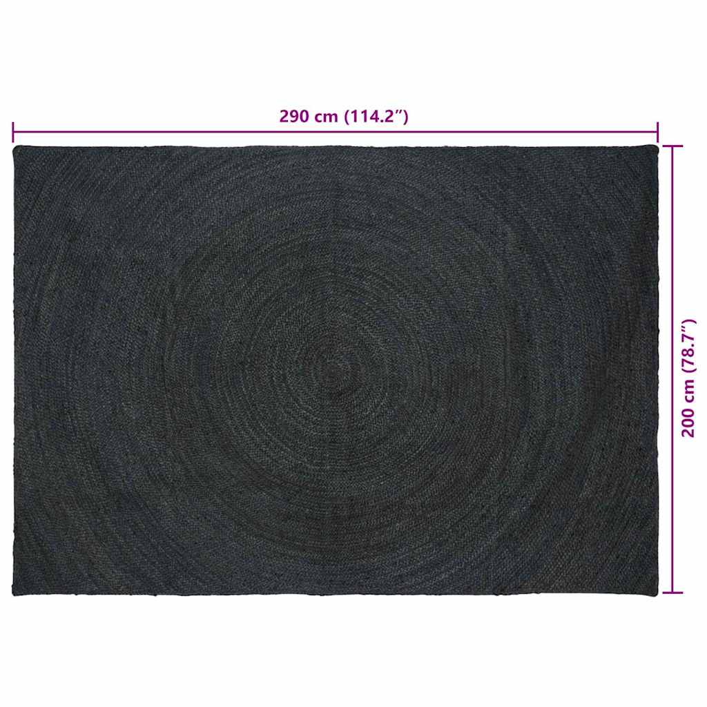 Vloerkleden Donkergrijs 200 x 290 cm Jute