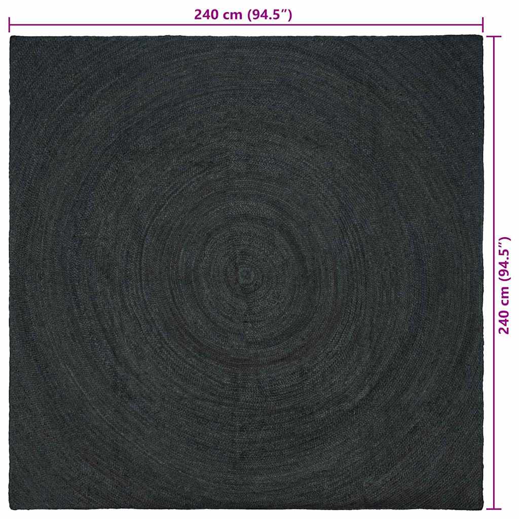 Vloerkleden Donkergrijs 240 x 240 cm Jute