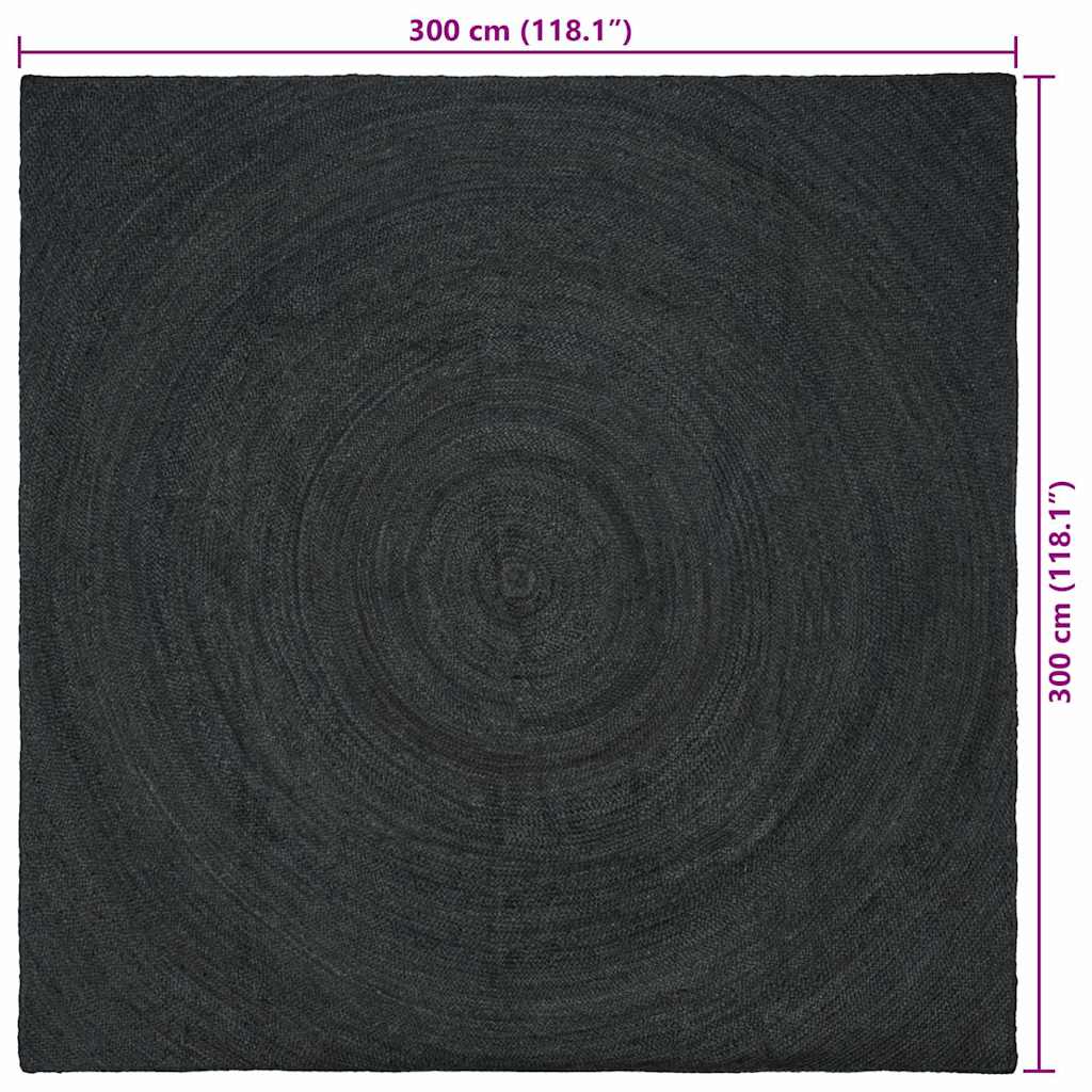 Vloerkleden Donkergrijs 300 x 300 cm Jute
