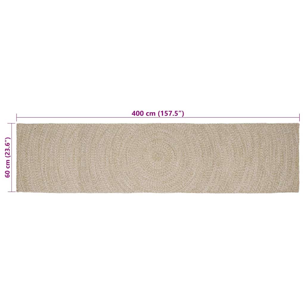 Vloerkleden Natuurlijk en Wit 60 x 400 cm Jute