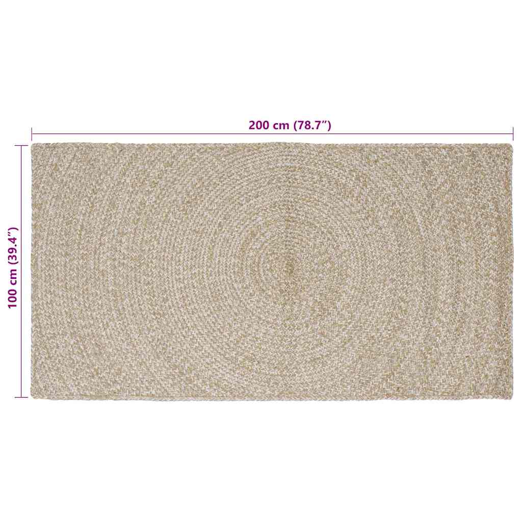Vloerkleden Natuurlijk en Wit 100 x 200 cm Jute