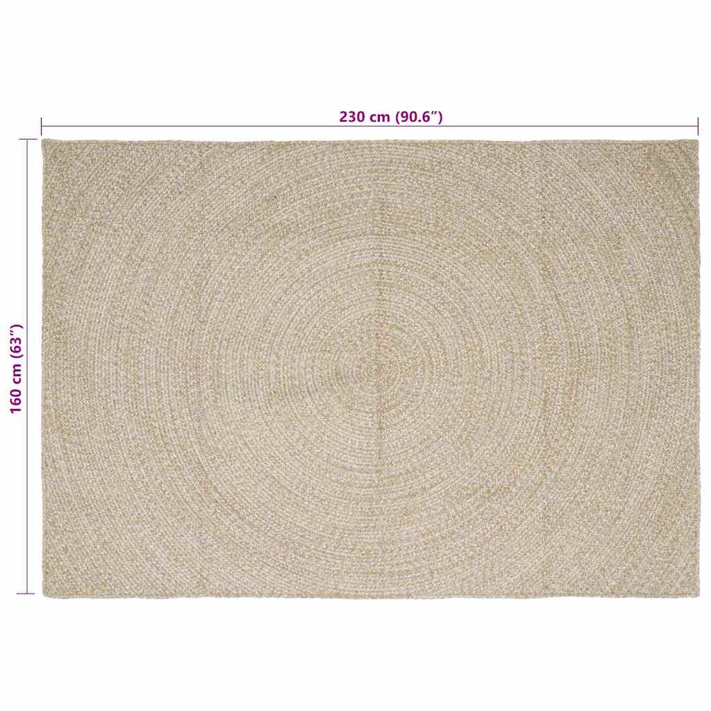 Vloerkleden Natuurlijk en Wit 160 x 230 cm Jute