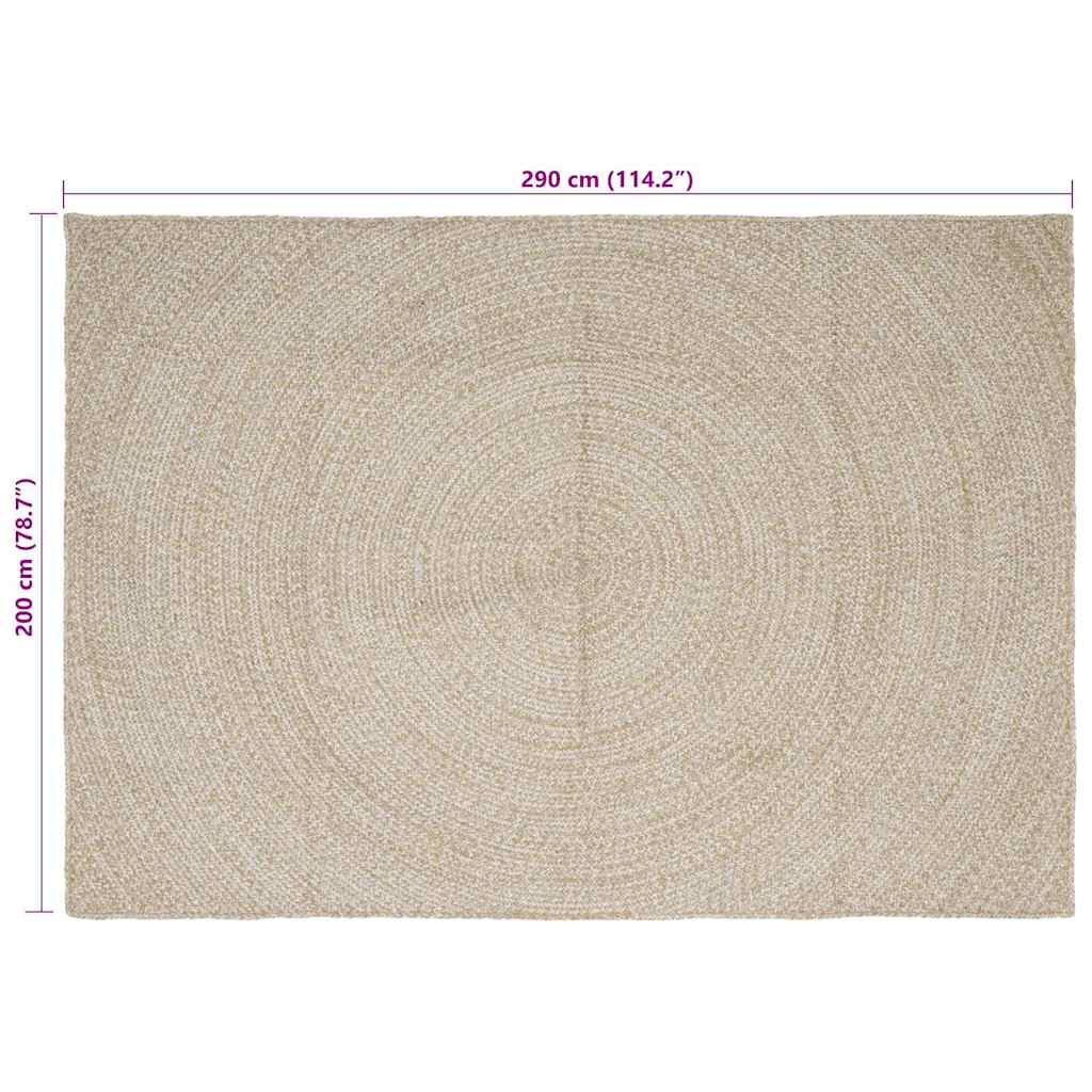 Vloerkleden Natuurlijk en Wit 200 x 290 cm Jute