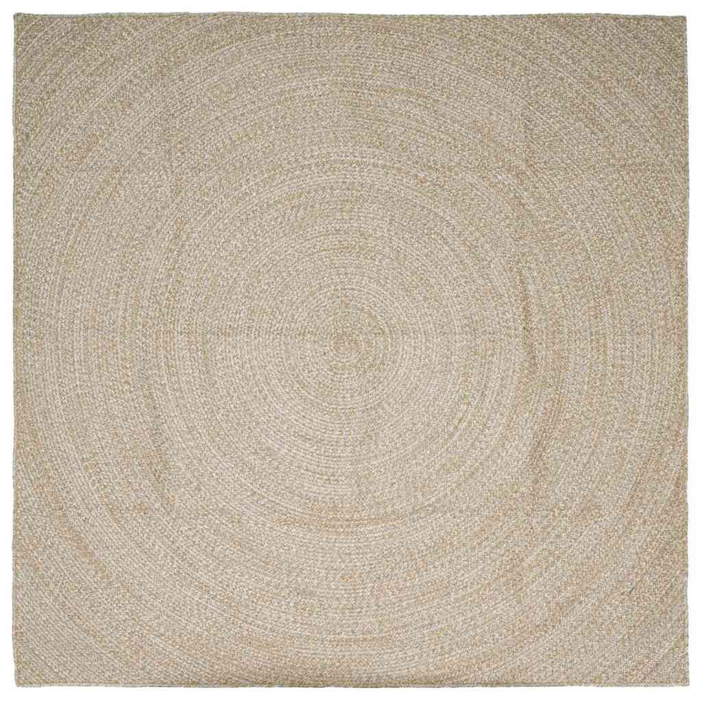 Vloerkleden Natuurlijk en Wit 240 x 240 cm Jute