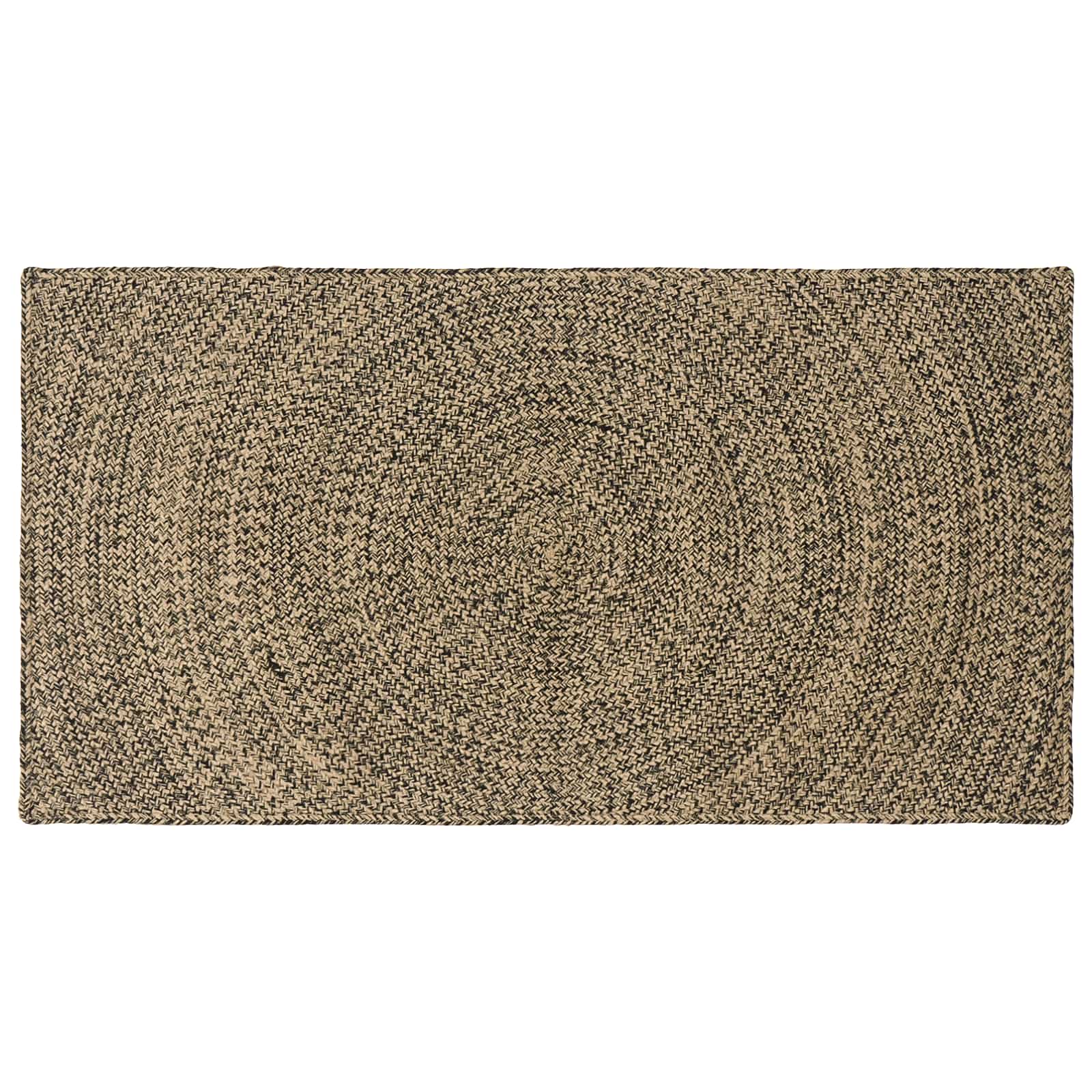 Vloerkleden Naturel en Zwart 80 x 150 cm Jute