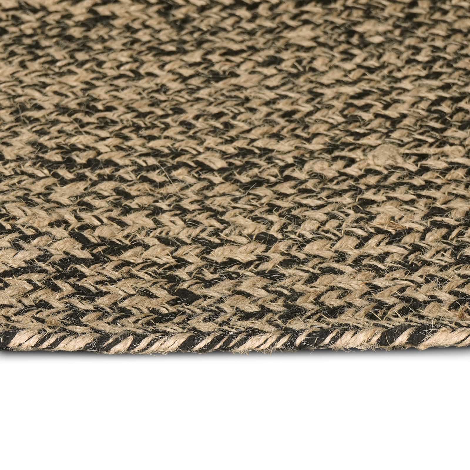 Vloerkleden Naturel en Zwart 140 x 200 cm Jute