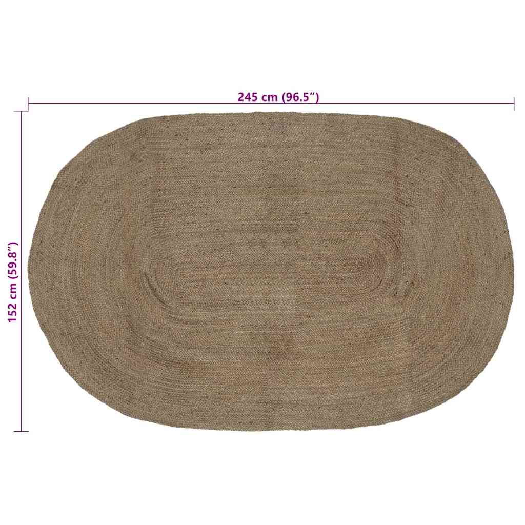 Vloerkleden Grijs 152 x 245 cm Jute