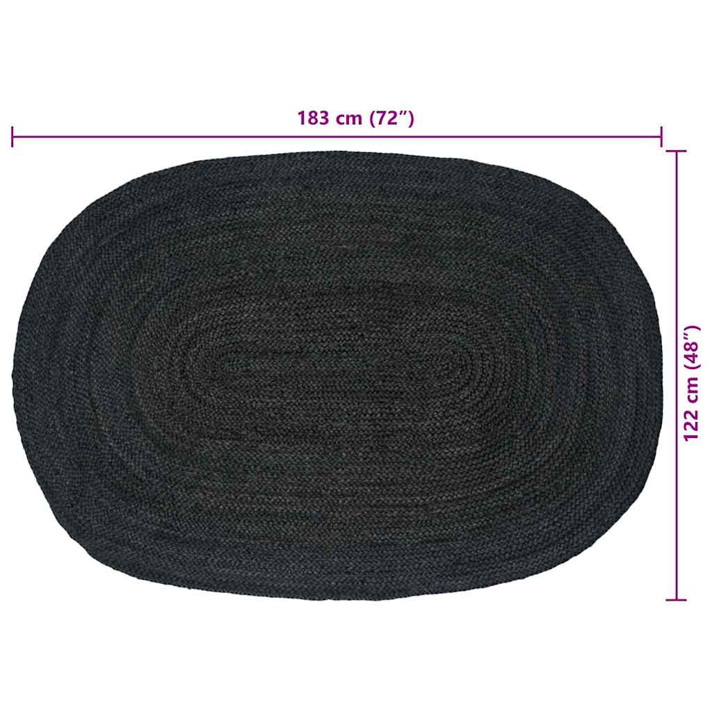 Vloerkleden Donkergrijs 122 x 183 cm Jute