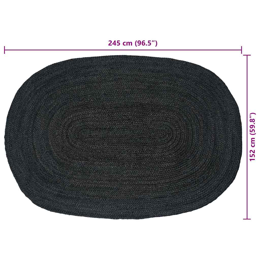 Vloerkleden Donkergrijs 152 x 245 cm Jute