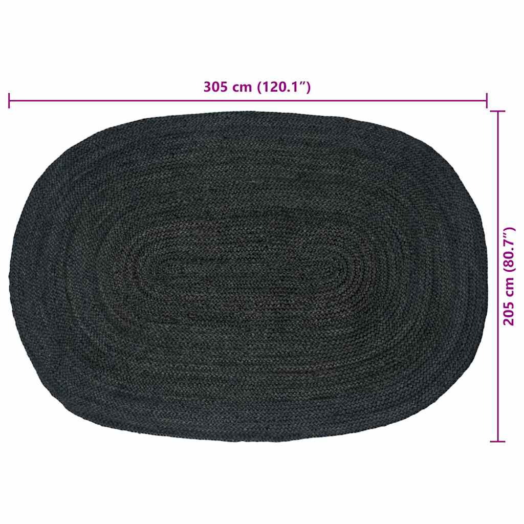 Vloerkleden Donkergrijs 205 x 305 cm Jute