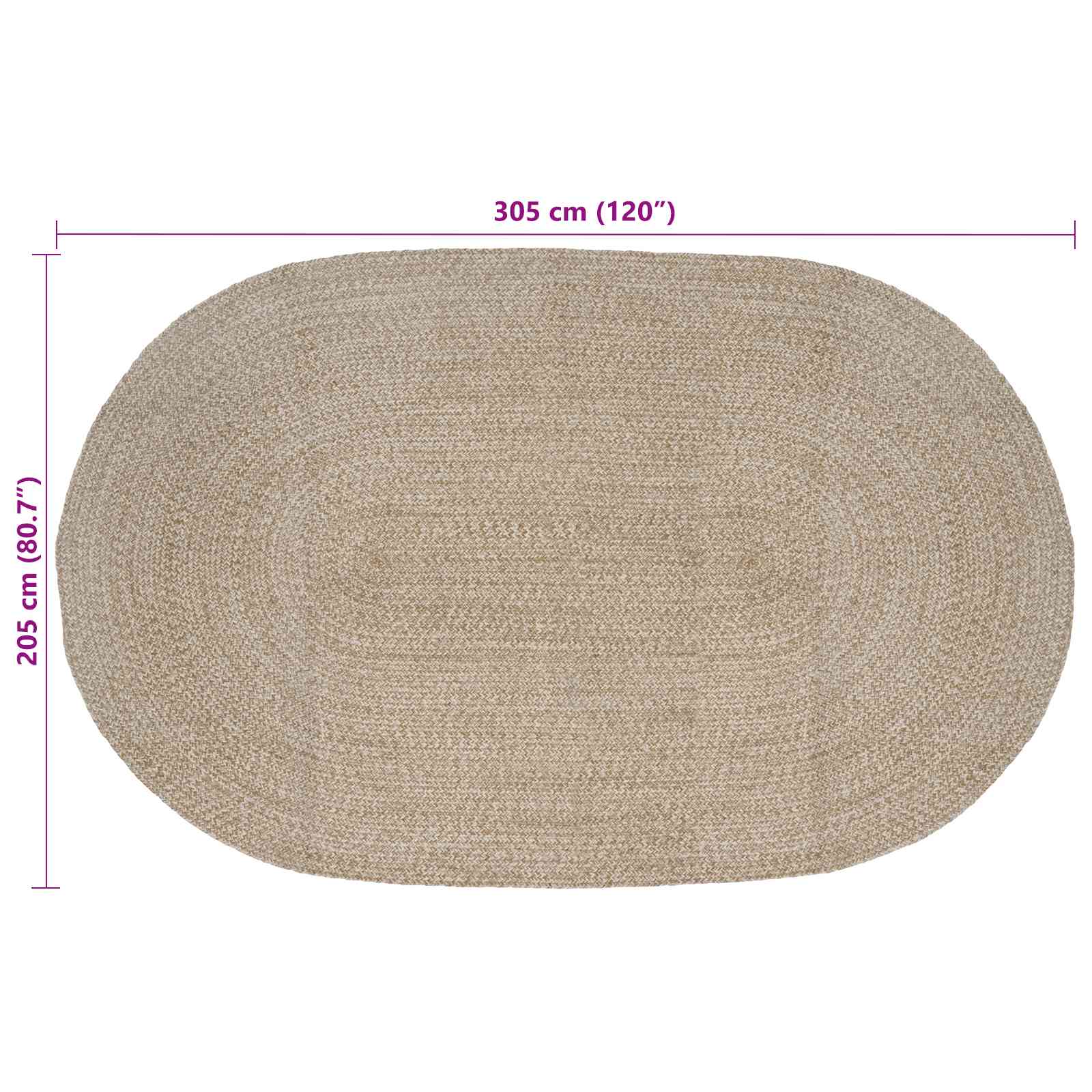 Vloerkleden Wit 205 x 305 cm Jute