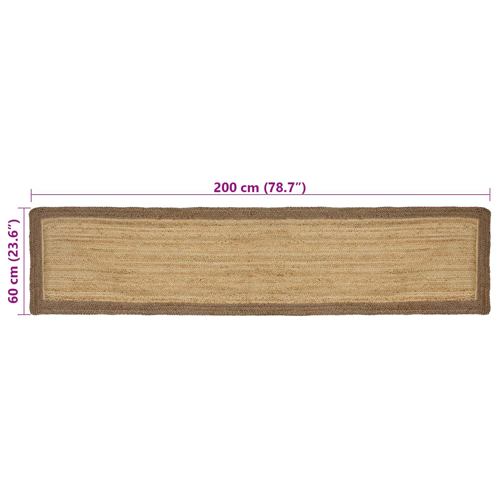 Vloerkleden Grijs 60 x 200 cm Jute