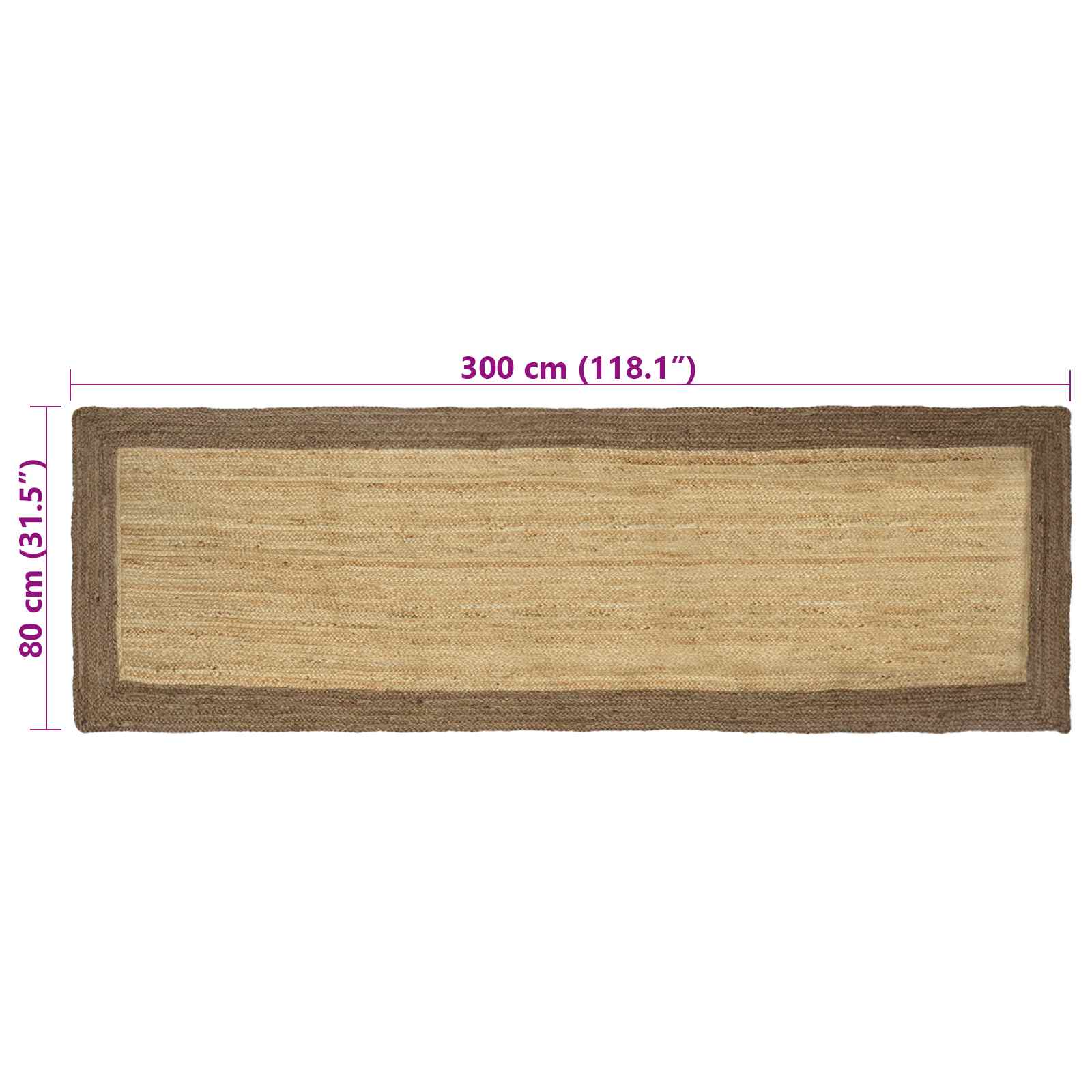 Vloerkleden Grijs 80 x 300 cm Jute