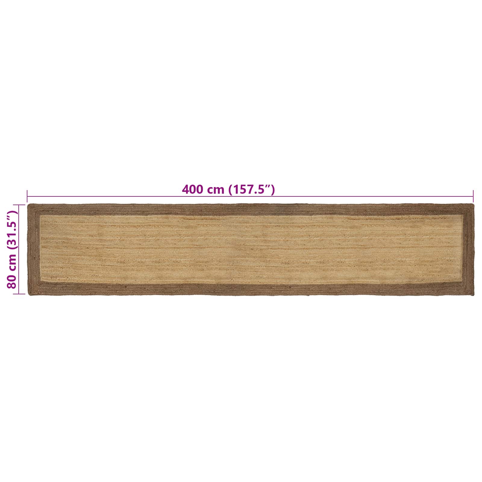 Vloerkleden Grijs 80 x 400 cm Jute
