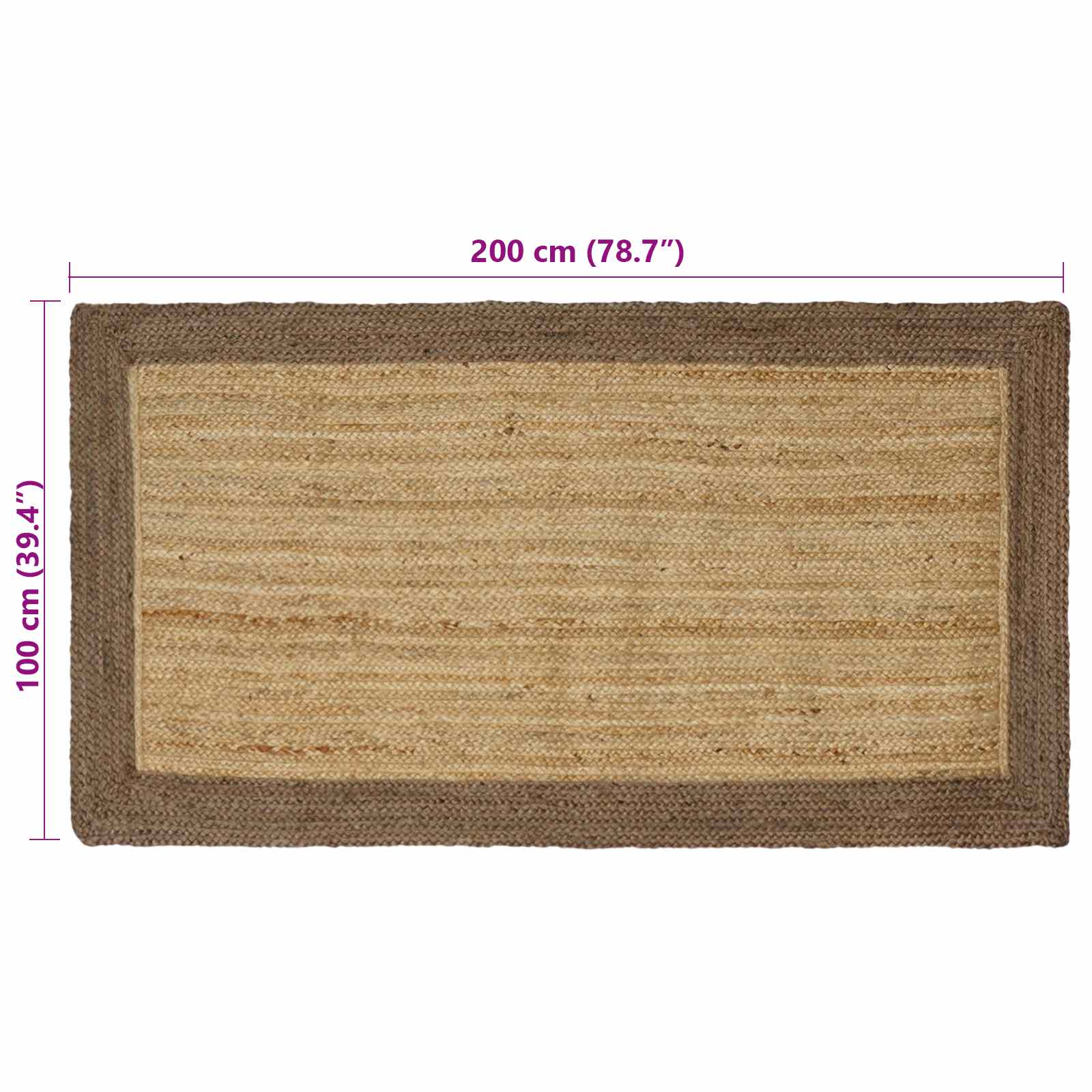 Vloerkleden Grijs 100 x 200 cm Jute