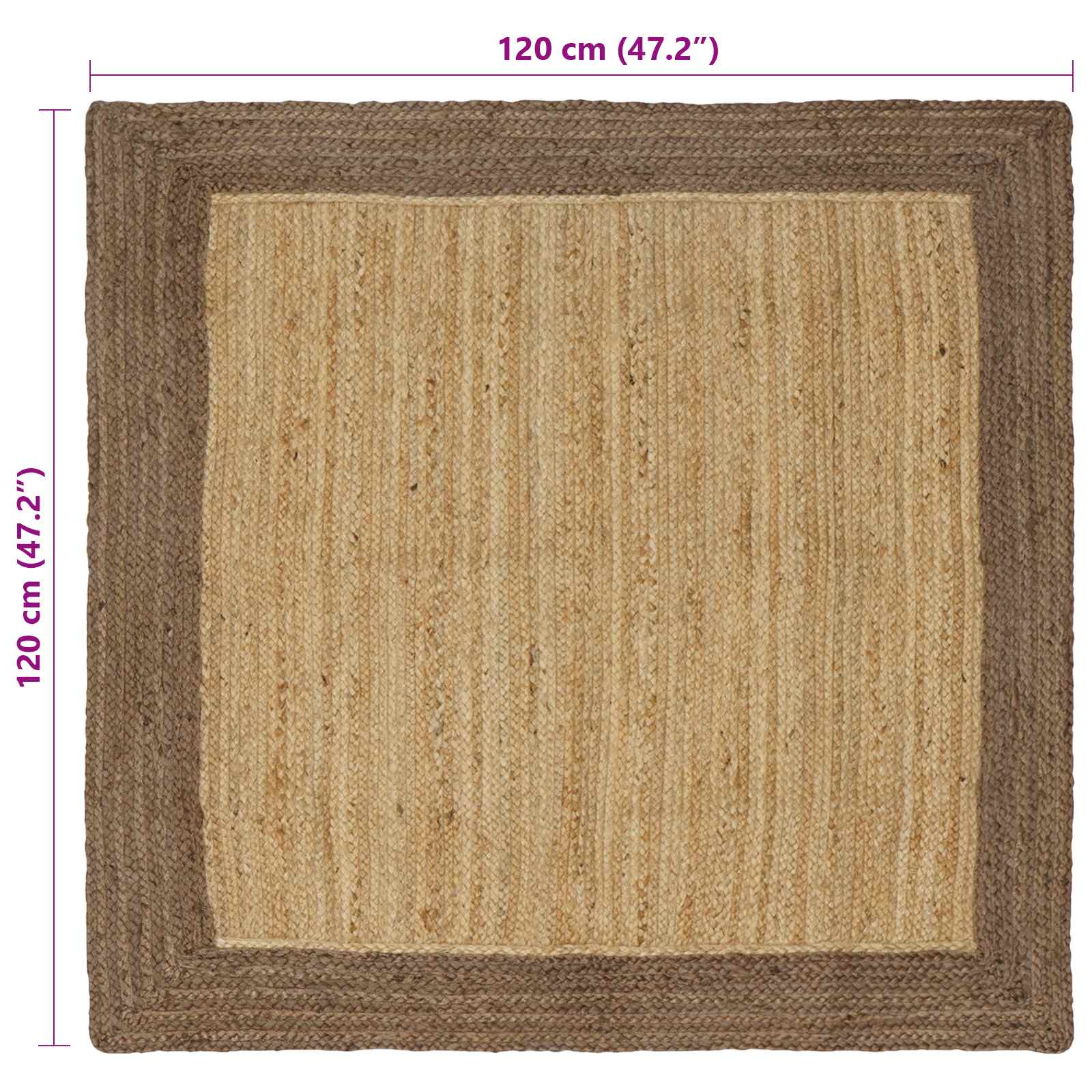 Vloerkleden Grijs 120 x 120 cm Jute