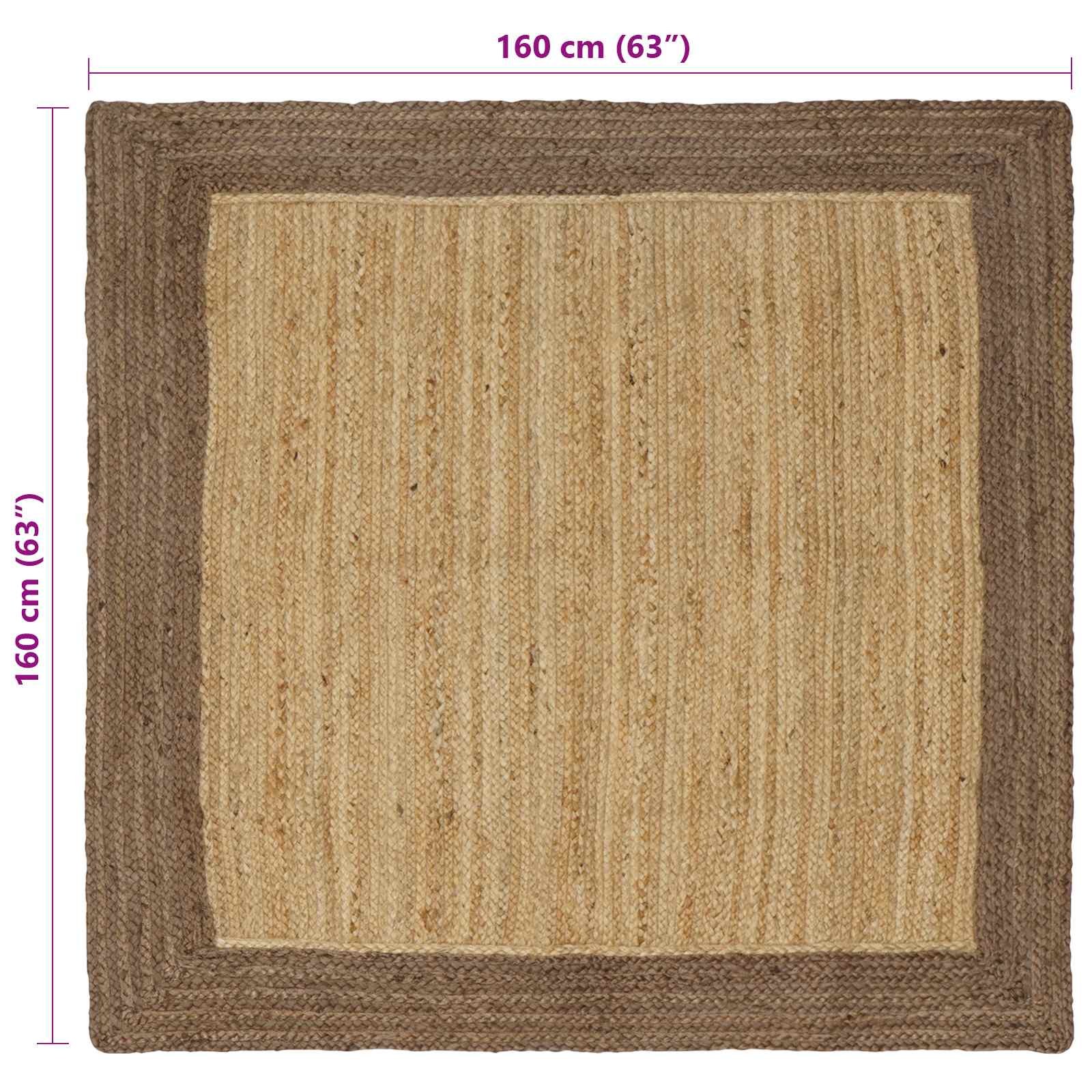 Vloerkleden Grijs 160 x 160 cm Jute