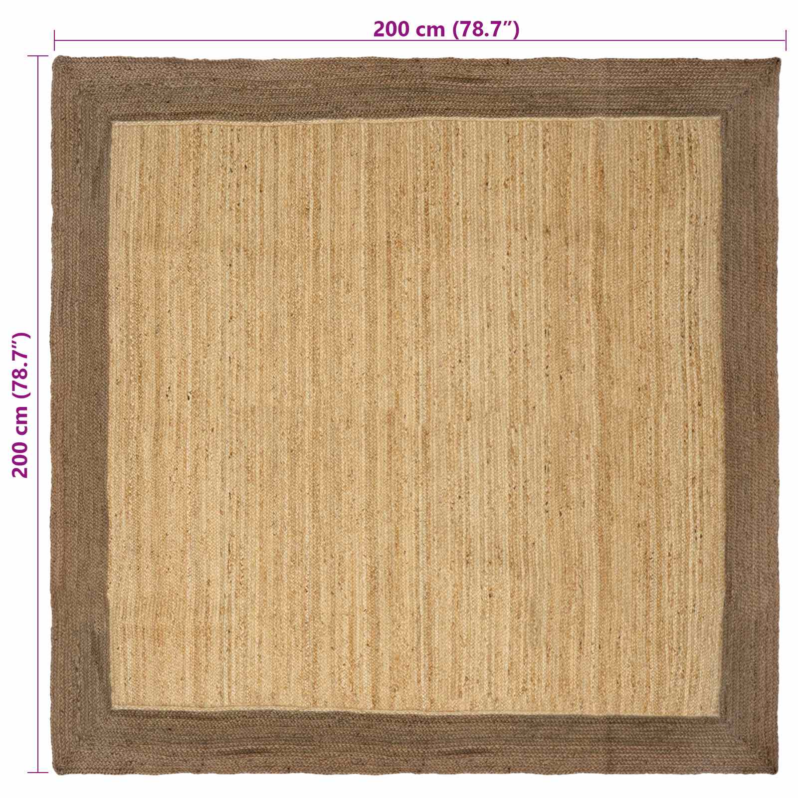 Gebied Tapijt Grijs 200 x 200 cm Jute