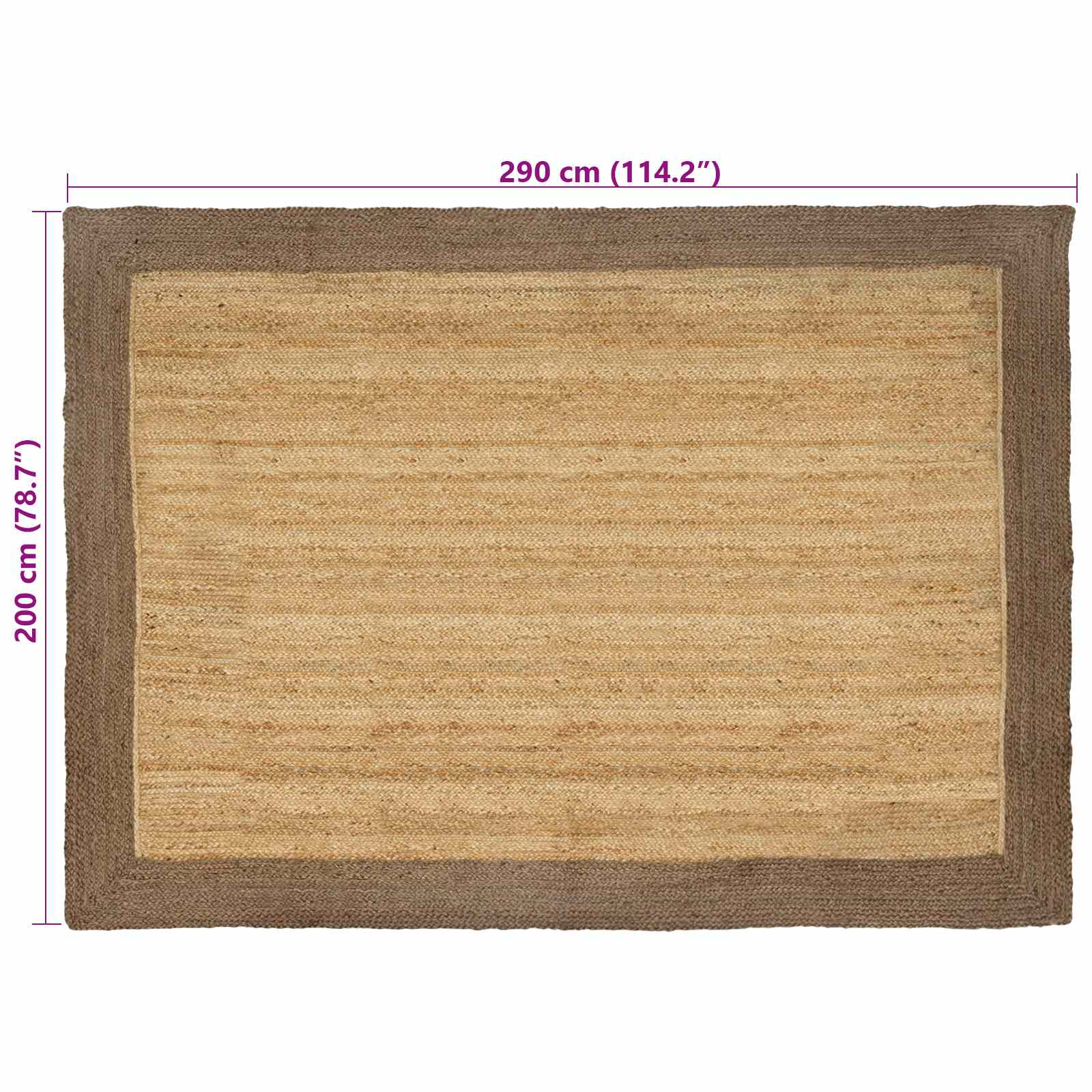 Vloerkleden Grijs 200 x 290 cm Jute