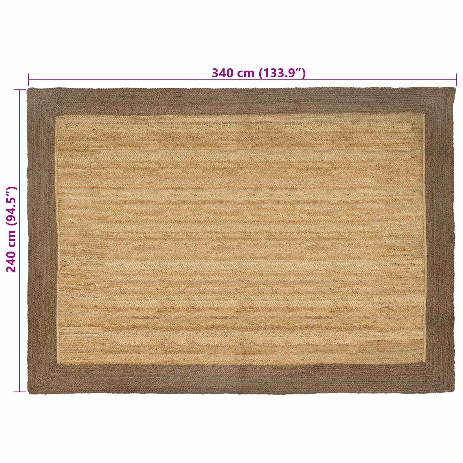 Vloerkleden Grijs 240 x 340 cm Jute