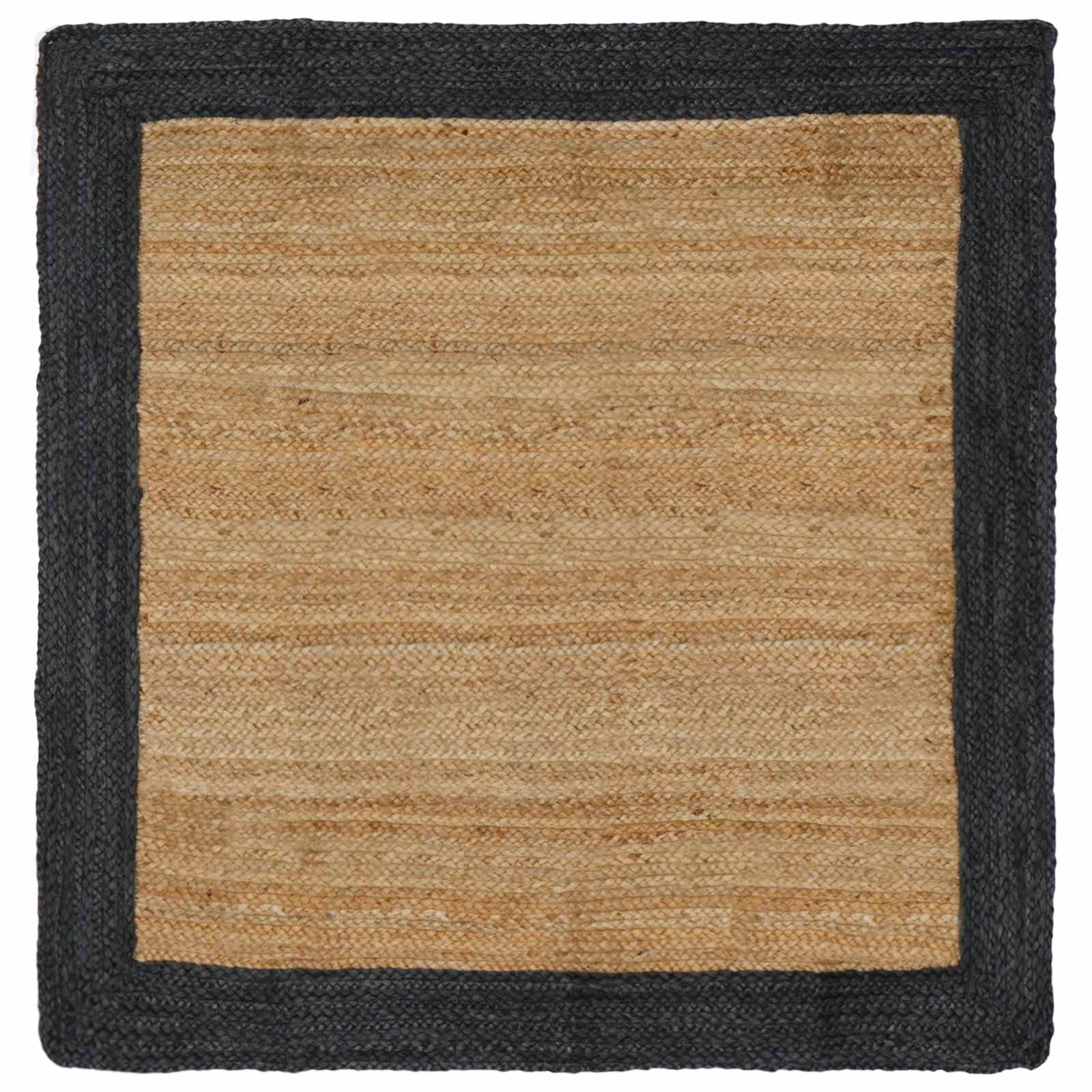 Vloerkleden Donkergrijs 160 x 160 cm Jute