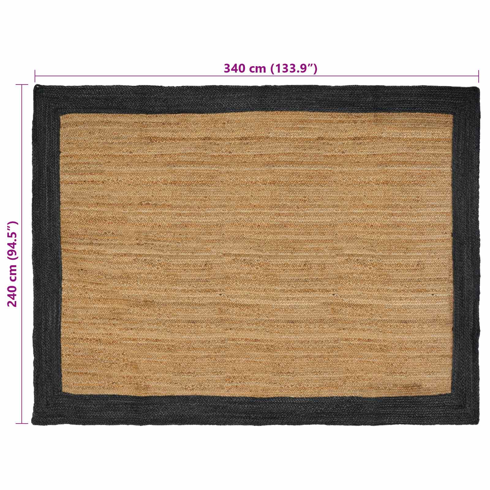 Vloerkleden Donkergrijs 240 x 340 cm Jute