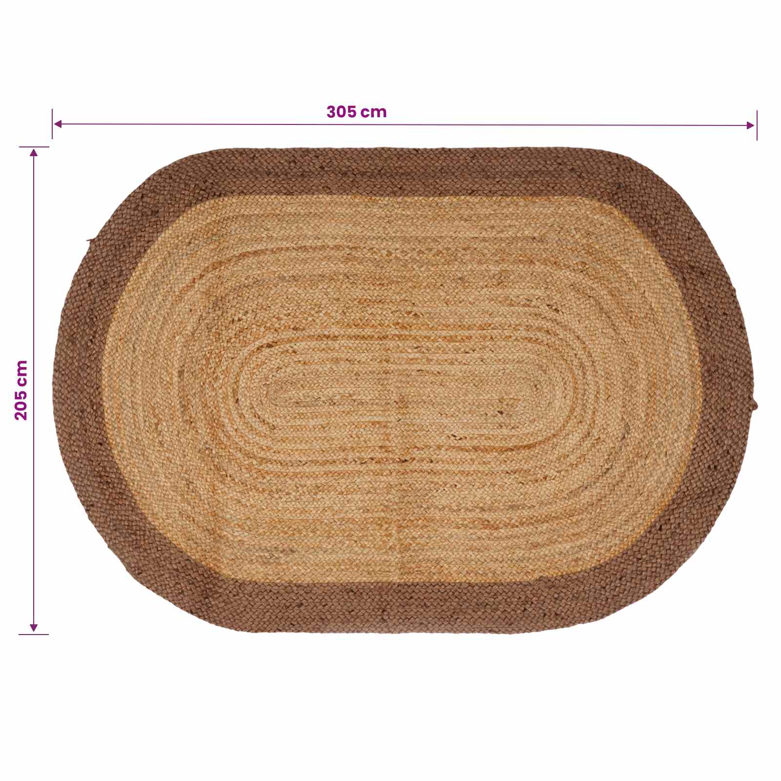 Gebied Tapijt Grijs 205 x 305 cm Jute
