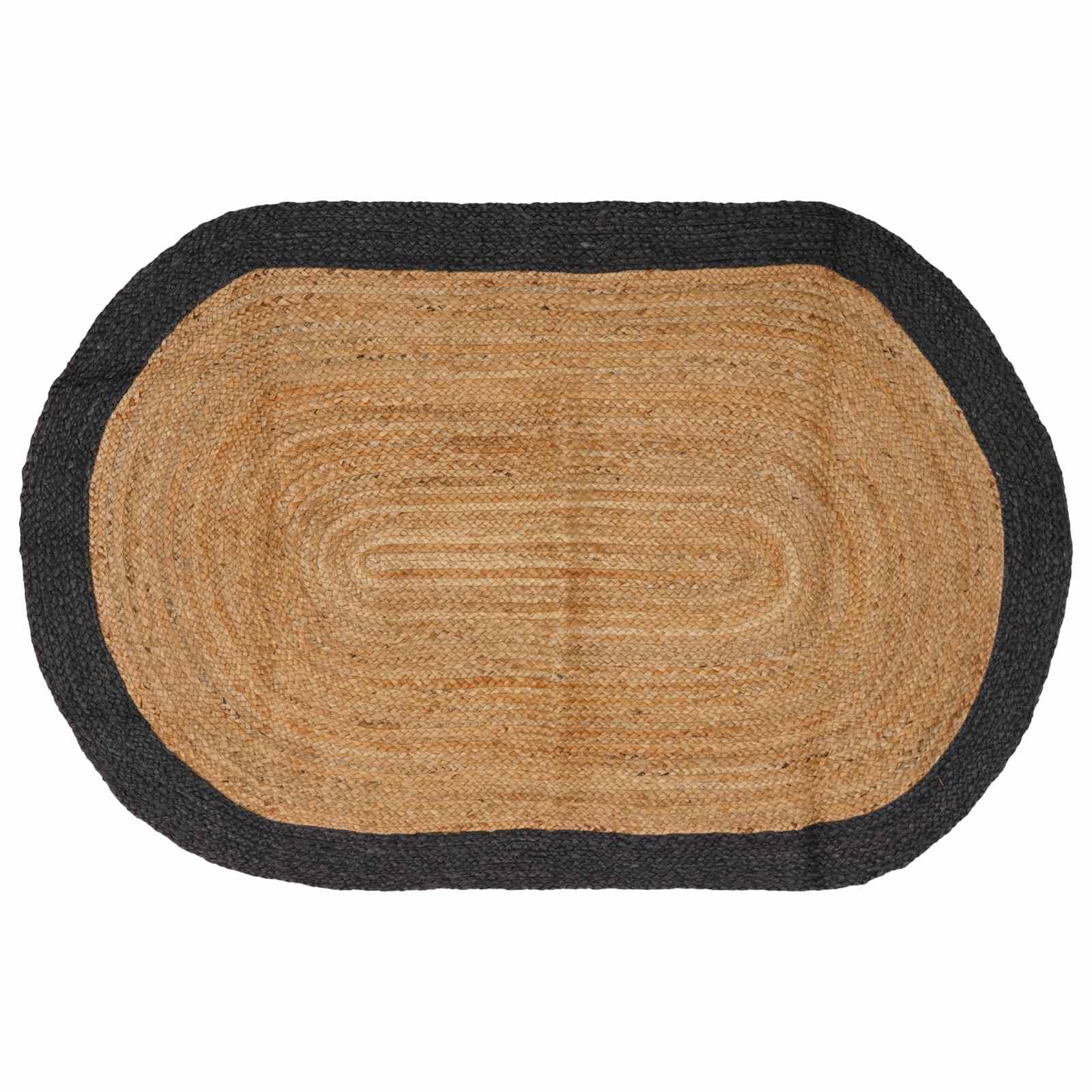 Gebied Tapijt Donkergrijs 100 x 152 cm Jute