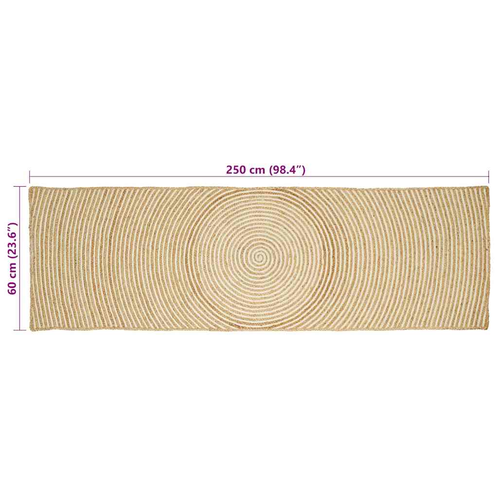 Vloerkleden Wit 60 x 250 cm Jute