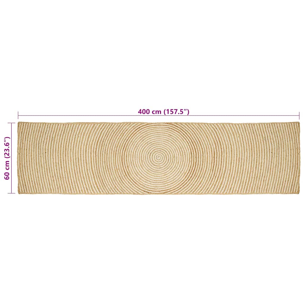 Vloerkleden Wit 60 x 400 cm Jute
