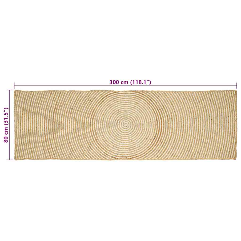 Vloerkleden Wit 80 x 300 cm Jute