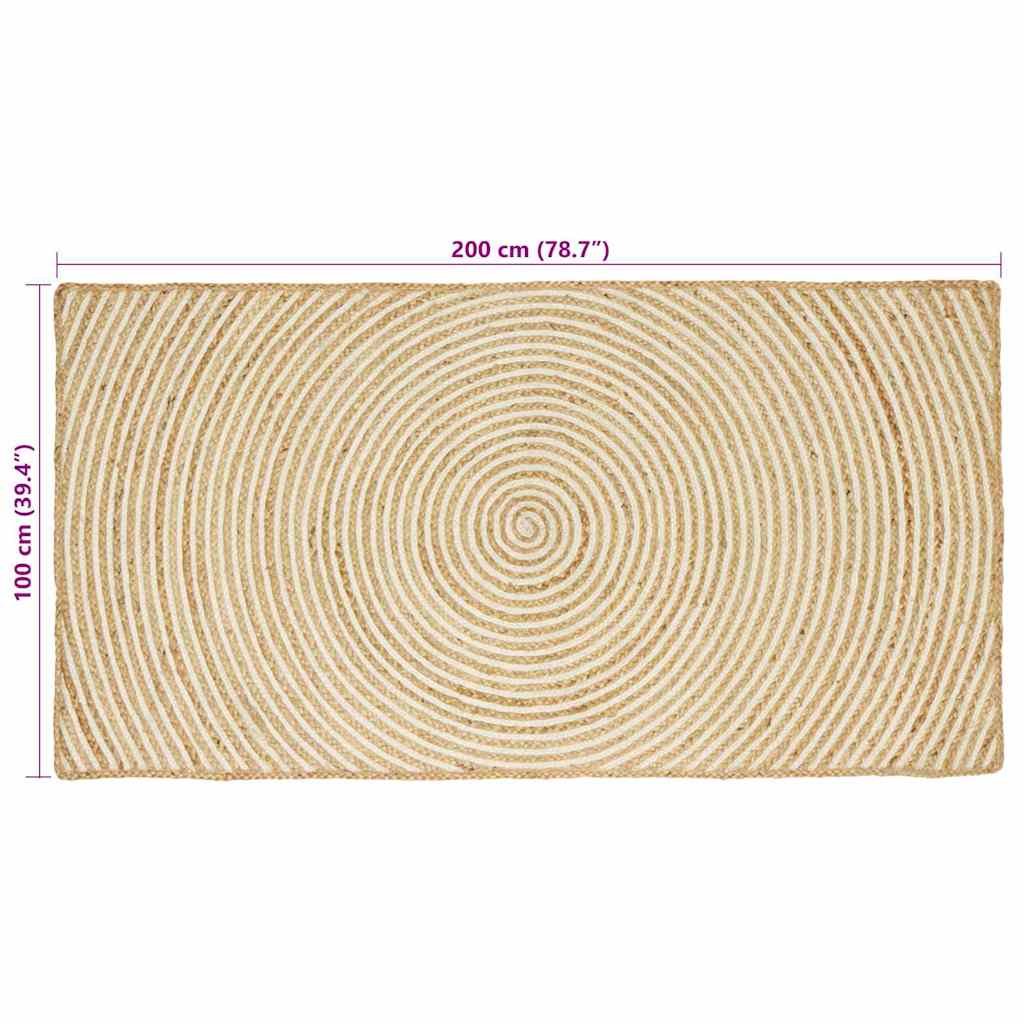 Vloerkleden Wit 100 x 200 cm Jute