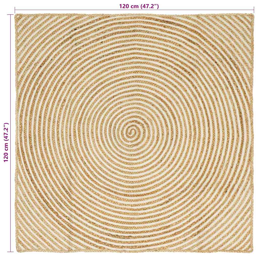 Vloerkleden Wit 120 x 120 cm Jute