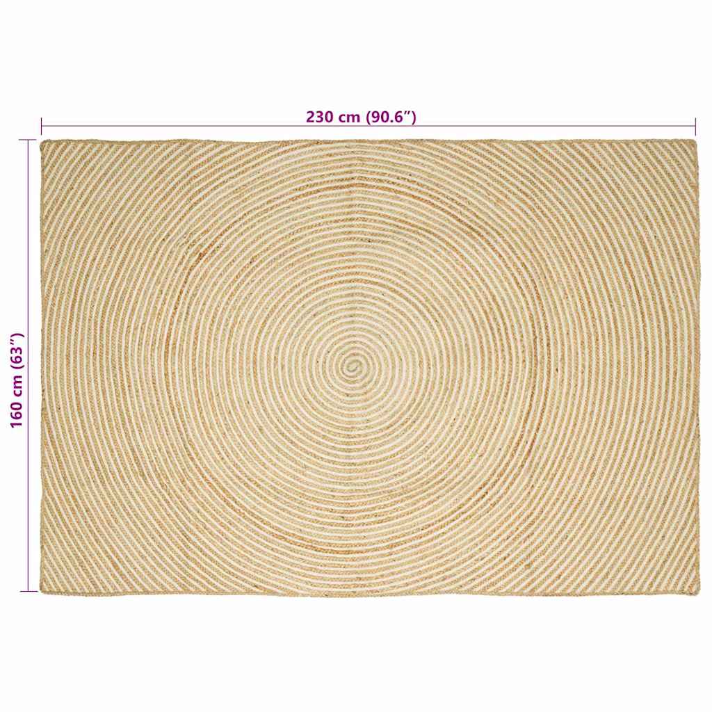 Vloerkleden Wit 160 x 230 cm Jute