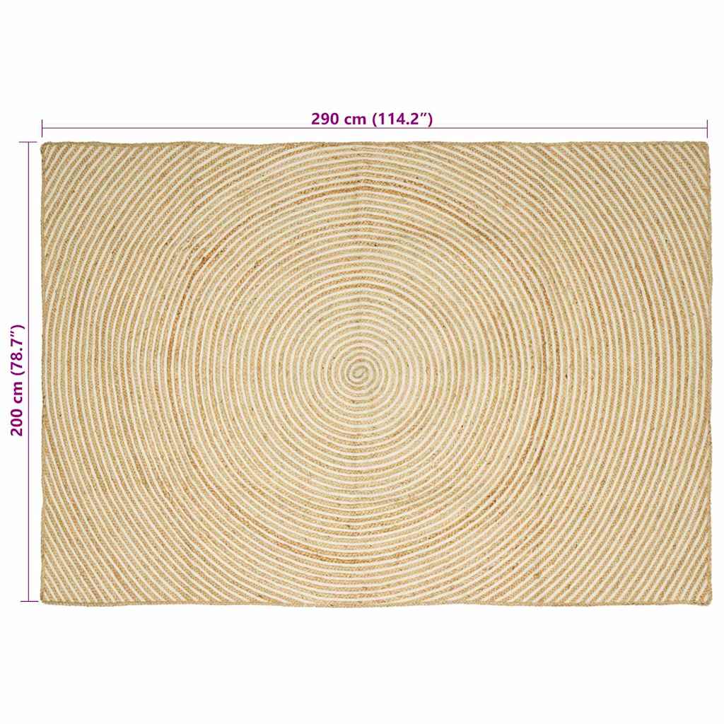 Vloerkleden Wit 200 x 290 cm Jute