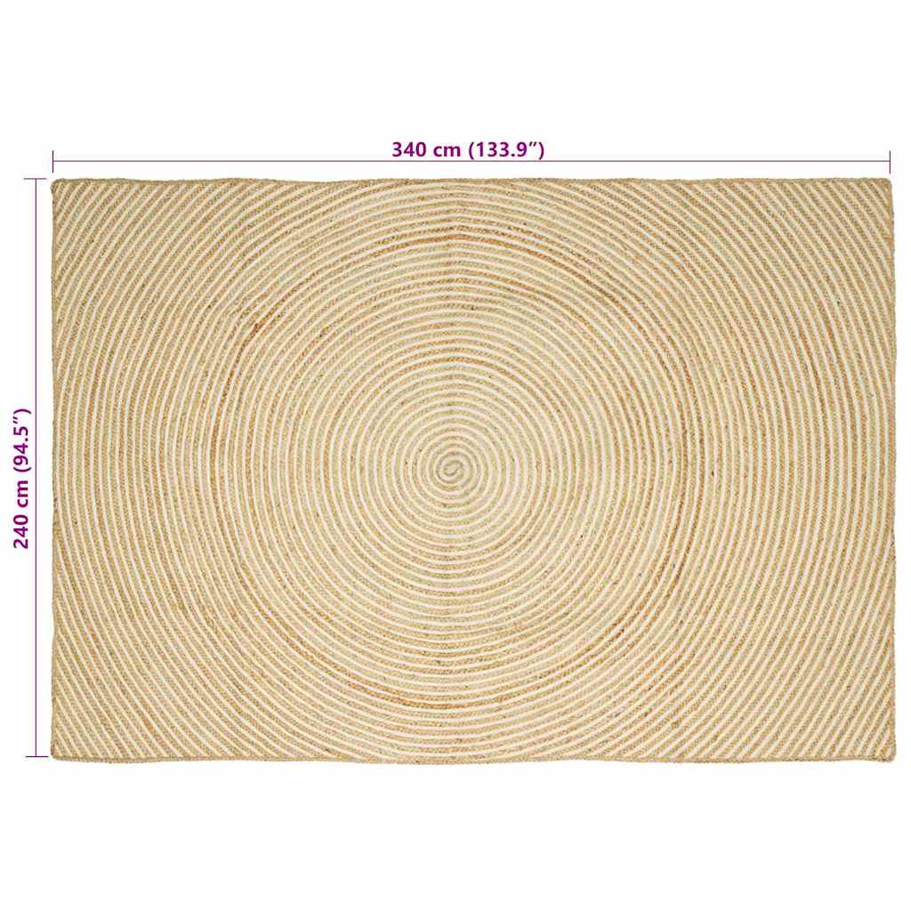 Vloerkleden Wit 240 x 340 cm Jute